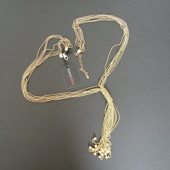 Jeanne Beker Gold Tone Tassel Necklace - Picture 1 of 8